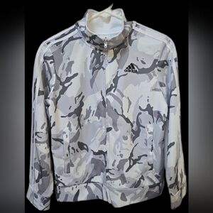 Boys Adidas White Track Jacket - Size 10/12